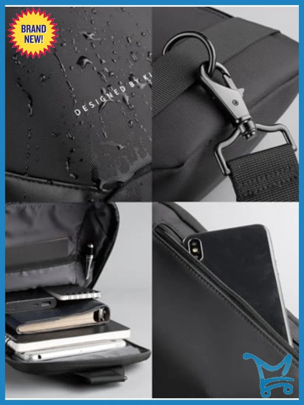 Waterproof Sling Bag Crossbody Chest Pack Anti Theft Travel Daypack